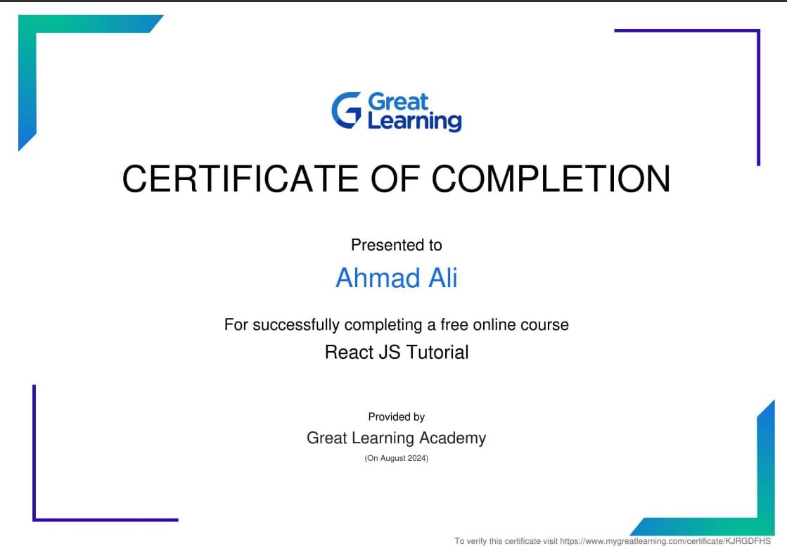 React Course Completion
